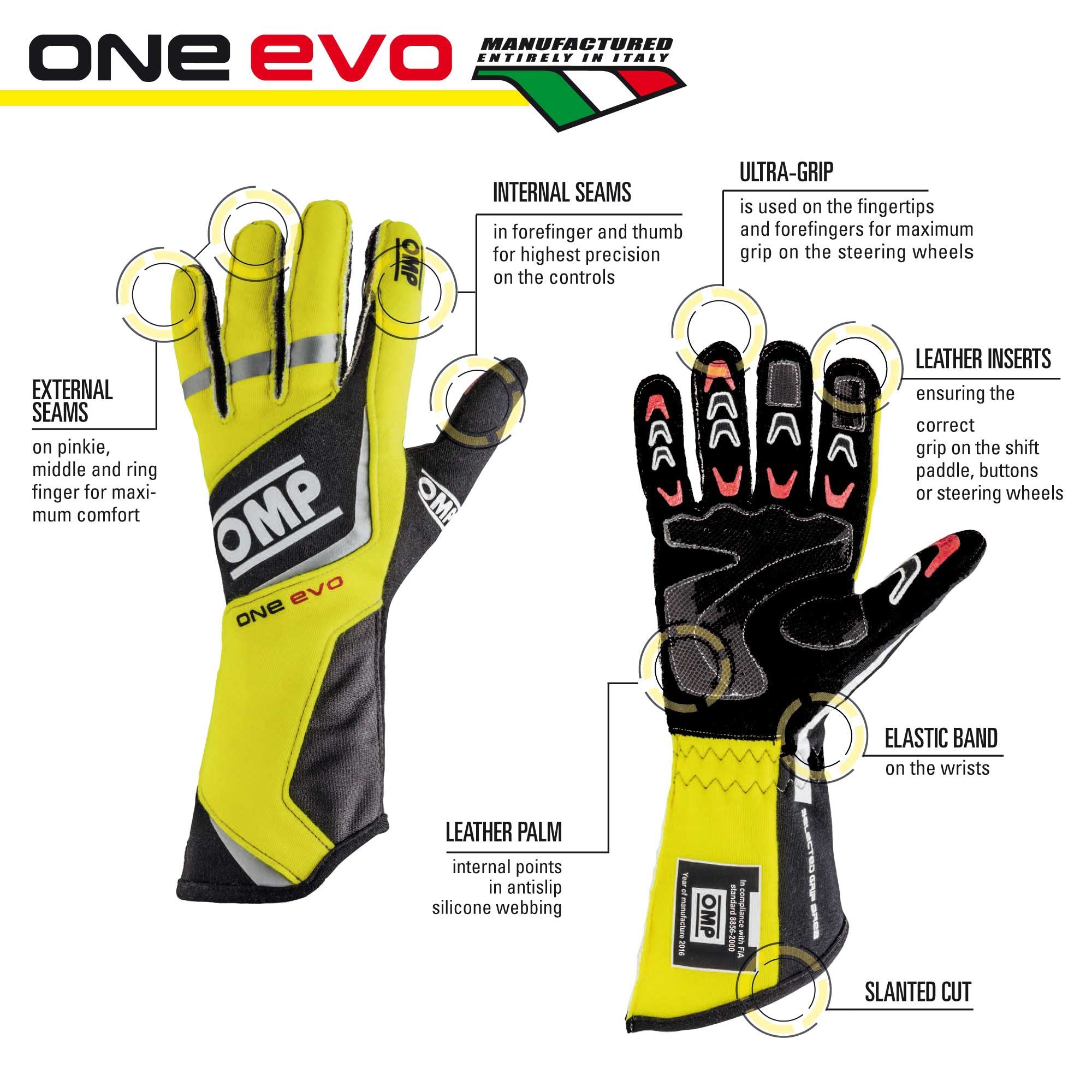 OMP NOMEX RACING GLOVES ONE-EVO - Racing Safety Equipment Ontario - Paragon Competition Toronto